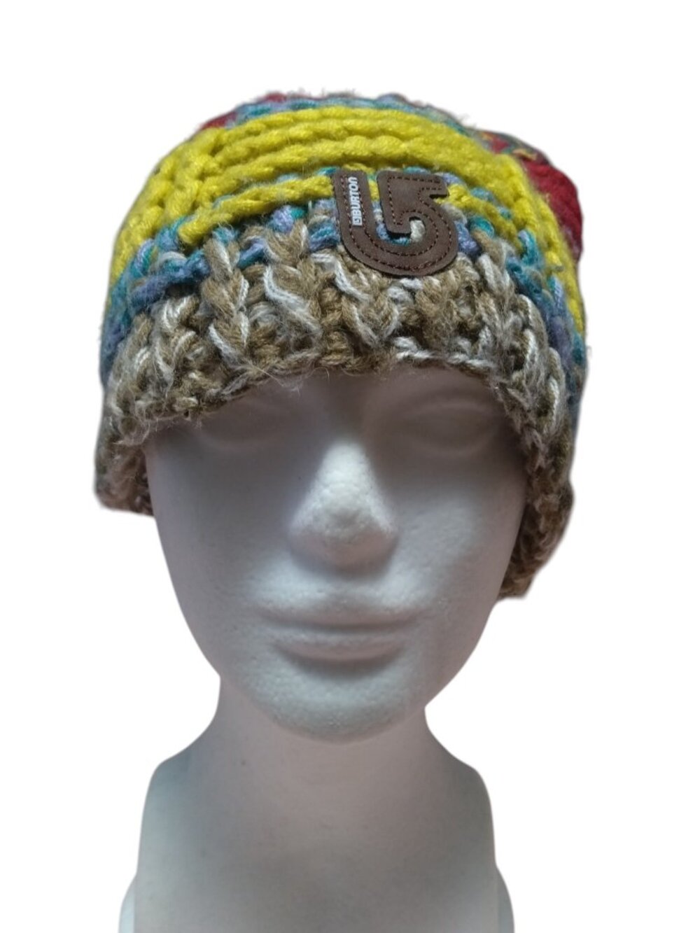 Burton Women's Knit Hat Beanie Striped Pompom Colorful Outdoor Sporty Classic